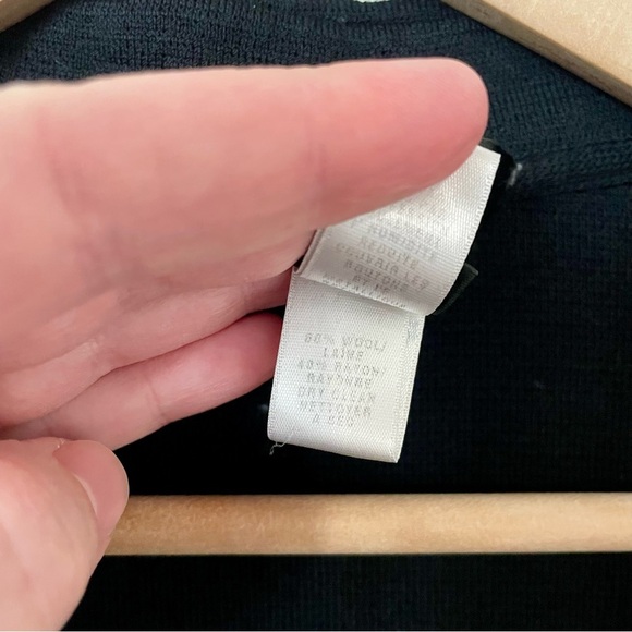 St. John Santana Knit Waterfall Open Front Cardigan Black Size 14 - Picture 4 of 4